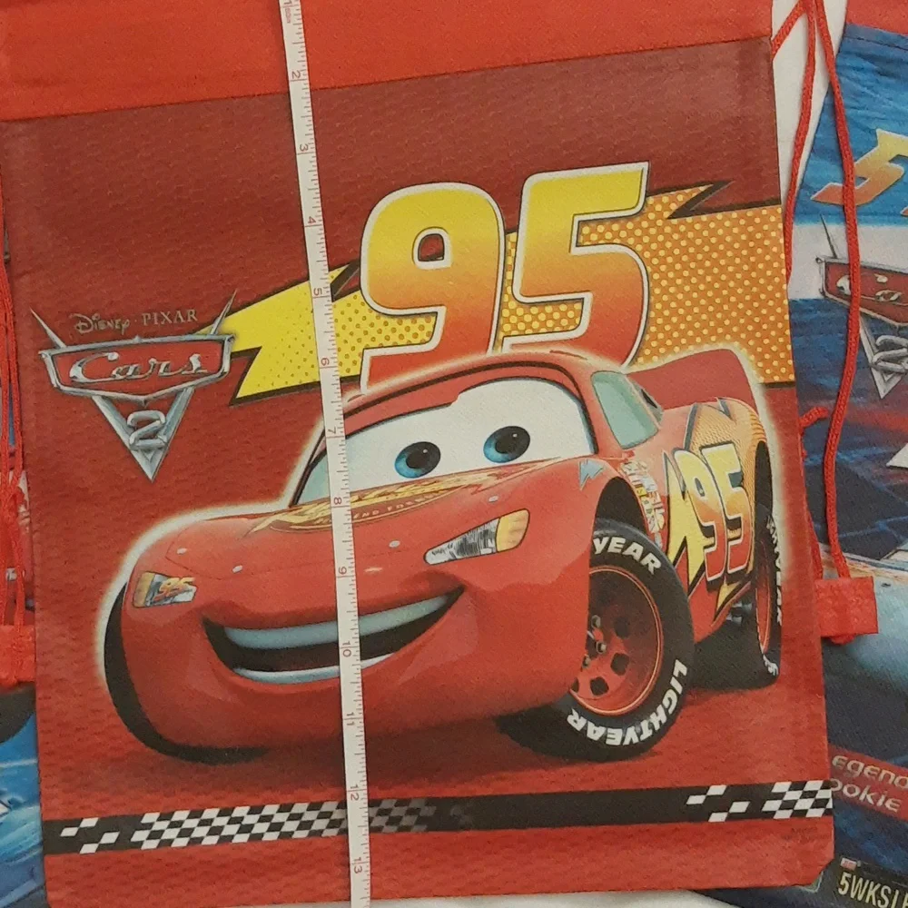 Disney Pixar Cars 2 Lightning McQueen Drawstring Tote Bags Party Favors 12 Pcs